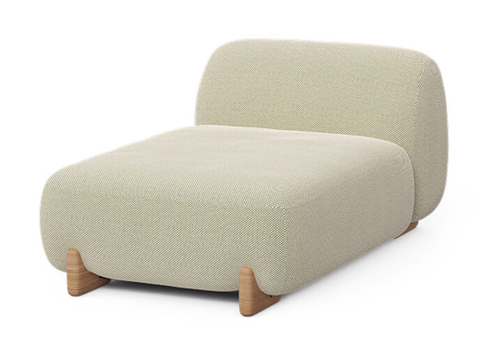 Chaise longue design et confortable en iroko et...