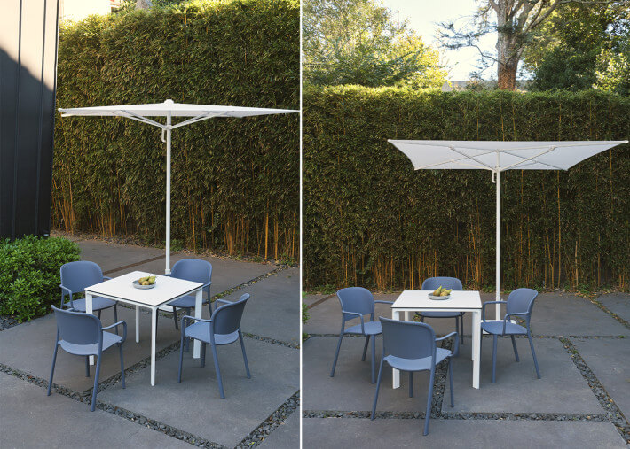 Parasol carré 2,5x2.5 - blanc gris ou taupe -...