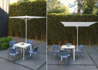 Parasol carré 2,5x2.5 - blanc gris ou taupe - Platto par Ezpeleta