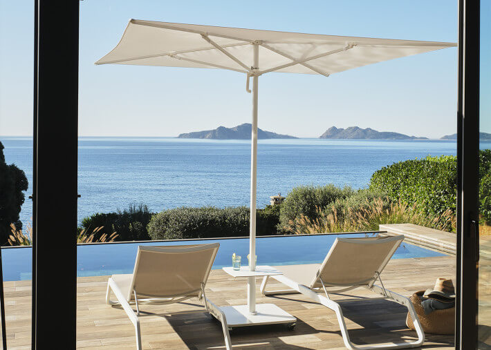 Parasol carré 2,5x2.5 - blanc gris ou taupe -...