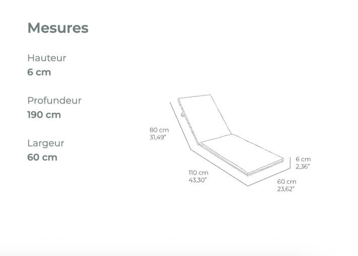 Set de 4 matelas blanc pour transat lago -...