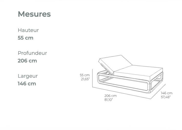 Transat design en aluminium et toile nautic -...