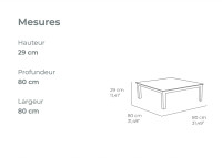 Table de salon de jardin carree blanche compact - Lounge - Ezpeleta