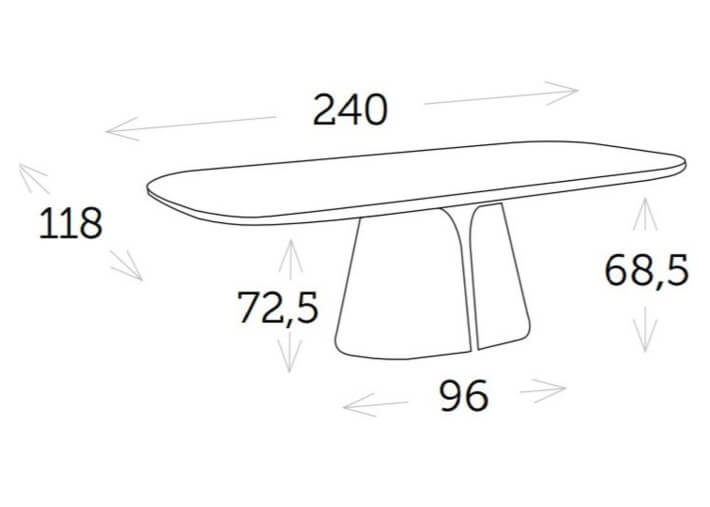 Table de jardin en céramique beige 240x118 -...