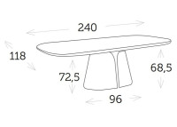 Table de jardin en céramique beige 240x118 - Aurora par Garden Art