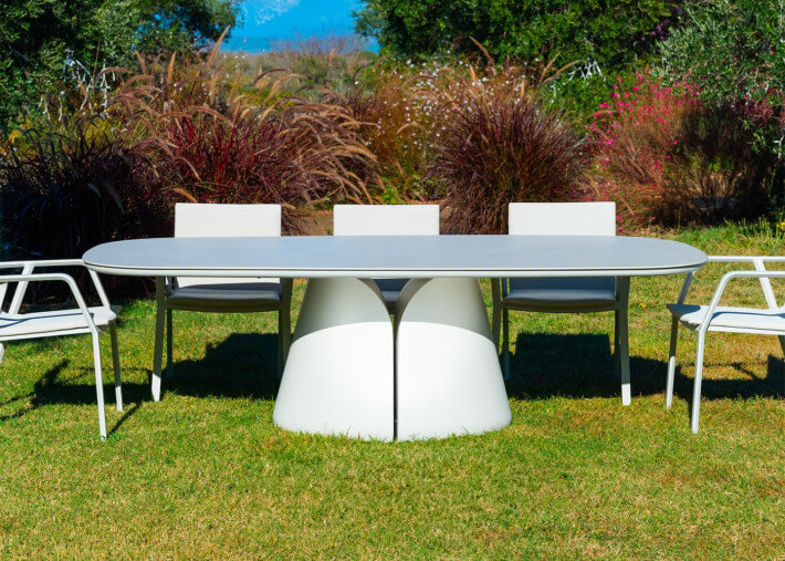 Table de jardin en céramique beige 240x118 -...