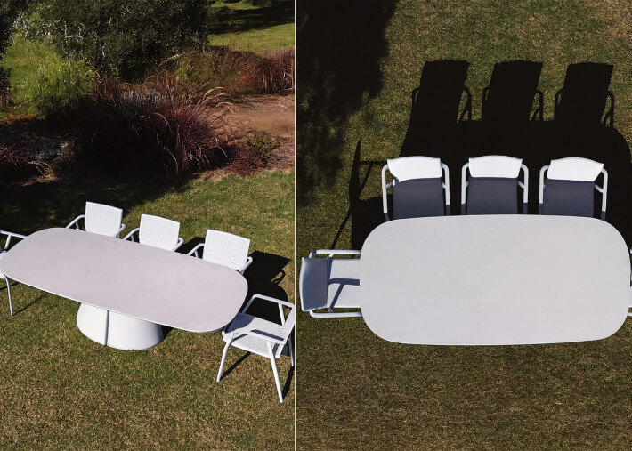 Table de jardin en céramique beige 240x118 -...