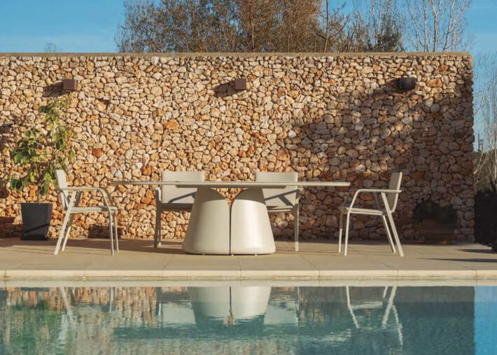 Table de jardin en céramique beige 240x118 -...