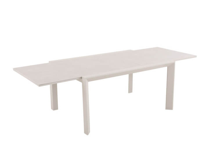Table de jardin extensible en céramique beige -...