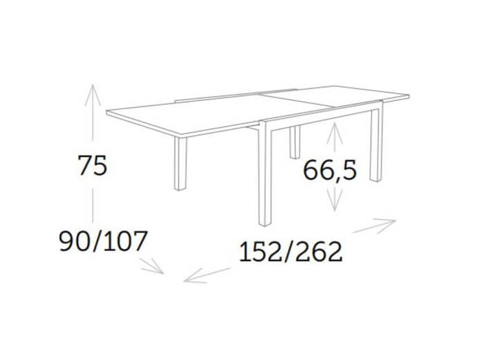 Table de jardin extensible en céramique beige -...