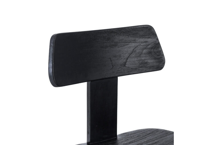 Chaise design en bois de teck teinté noir -...