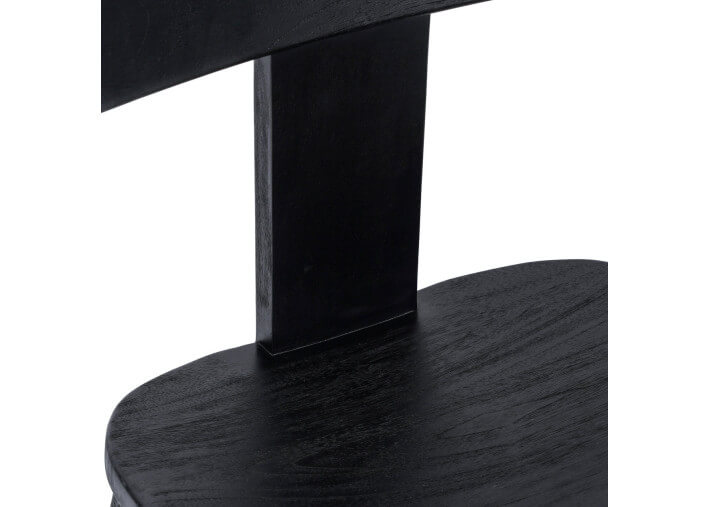 Chaise design en bois de teck teinté noir -...