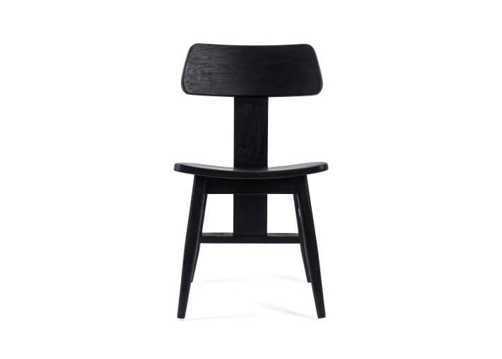 Chaise design en bois de teck teinté noir -...