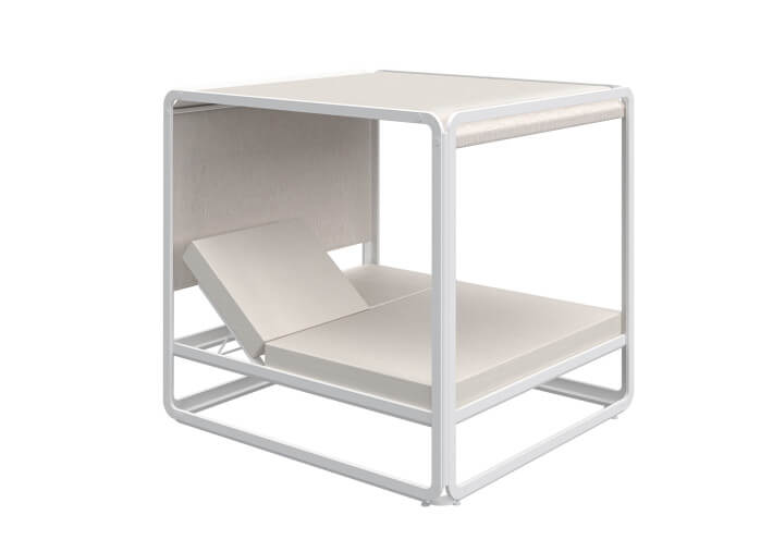 Daybed baldaquin design en alu et toile nautic...