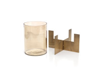 Bougeoir design photophore en laiton doré - The Hurricane Bazar Bizar