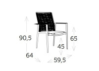 Set de 2 fauteuils de jardin en corde beige ou noir - Dalia Garden Art
