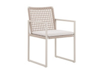 Set de 6 fauteuils en aluminium et corde beige - Mistral Garden Art