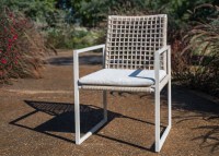 Set de 6 fauteuils en aluminium et corde beige - Mistral Garden Art