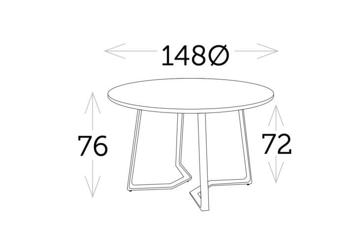 Table de jardin ronde en céramique et aluminium...