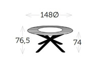Table ronde en teck avec plateau tournant - Capri par Garden Art