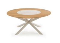 Table ronde en teck avec plateau tournant - Capri par Garden Art