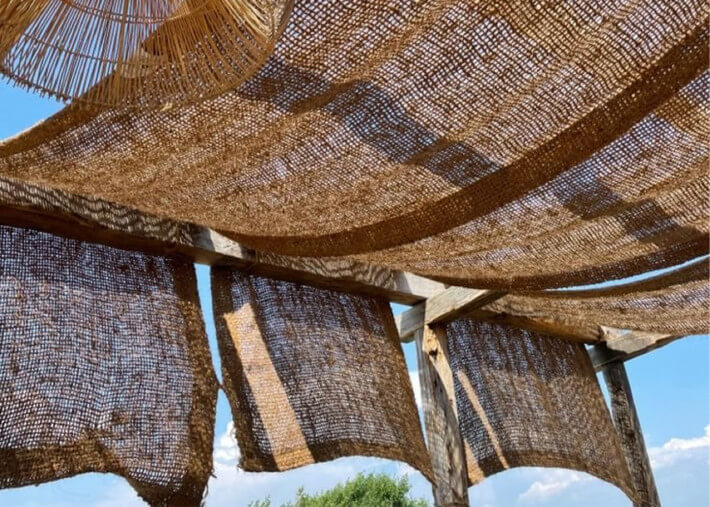 Voile d'ombrage 300x200 en fibres de coco...