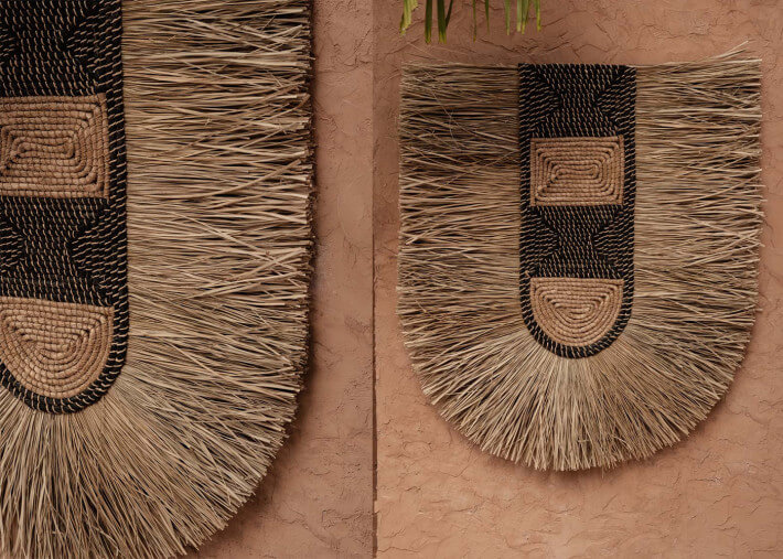 Décoration murale bohème en fibres naturelles -...
