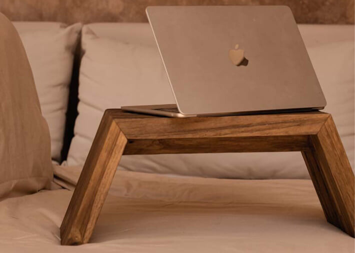 Plateau de lit - support ordinateur en teck...
