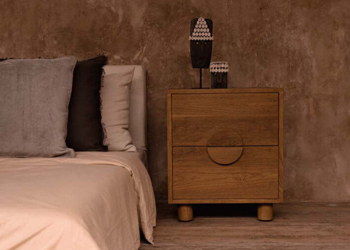 Table de chevet en teck naturel - Eclipse par...