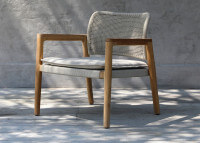 Set de 2 fauteuils en teck avec corde - Aruna par Garden Art