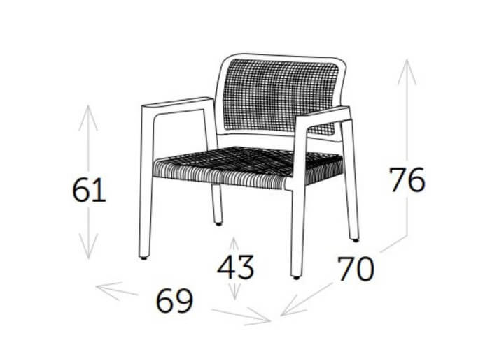 Set de 2 fauteuils en teck avec corde - Aruna...