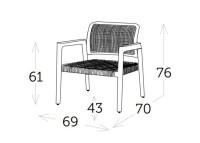 Set de 2 fauteuils en teck avec corde - Aruna par Garden Art