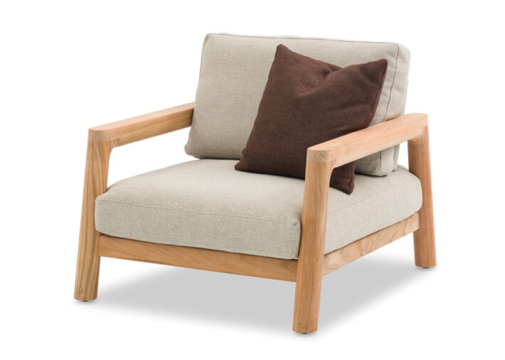 Fauteuil d'extérieur confortable en teck et...