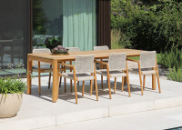 Table de repas d'extérieur en teck Long 240 - Aruna par Garden Art