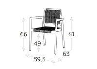 Set de 4 chaises de repas en teck et corde beige - Aruna par Garden Art