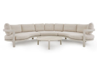 Canapé de jardin en aluminium avec coussins beige - Riva par Garden Art