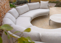Canapé de jardin en aluminium avec coussins beige - Riva par Garden Art