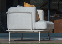 Fauteuil en aluminium avec coussins beige orion par garden art