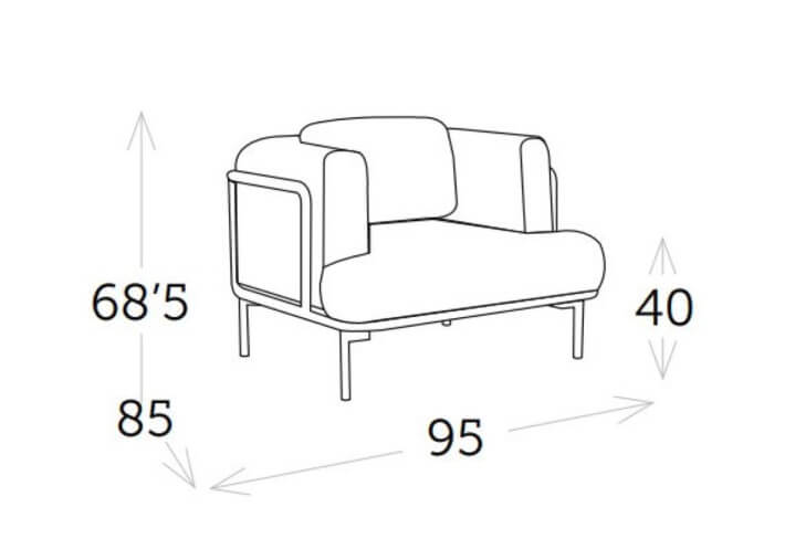 Fauteuil en aluminium avec coussins beige orion...