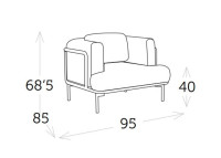 Fauteuil en aluminium avec coussins beige orion par garden art