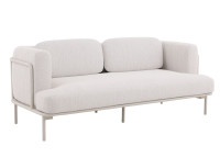 Canapé en aluminium beige et coussins blancs - Orion par Garden Art