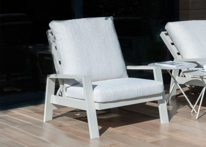 Fauteuil relax dossier inclinable beige - Adèle...