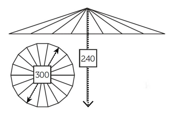 Parasol ø300 en aluminium blanc ou gris -...