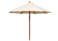 Parasol rond en bois et toile beige D 250 ou 300 - Contract par Garden Art