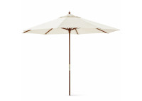 Parasol rond en bois et toile beige Ø 300 ou Ø 350 - Europa Garden Art
