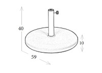 Socle de parasol en béton blanc + tube avec réducteur Otros Garden Art