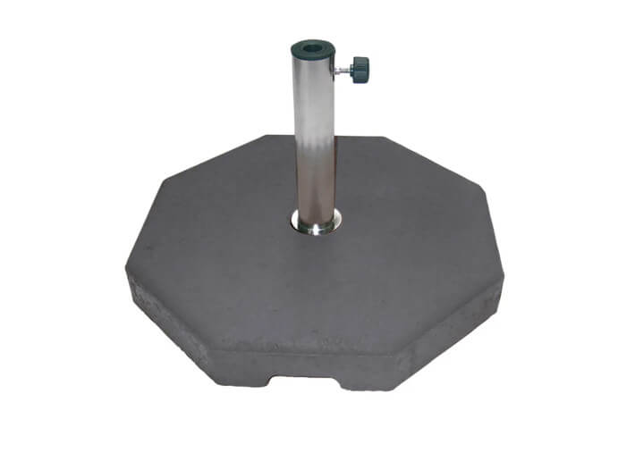 Pied de parasol octogonal en ciment gris - tube...