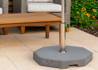 Pied de parasol octogonal en ciment gris - tube ø 25/55 - Garden Art
