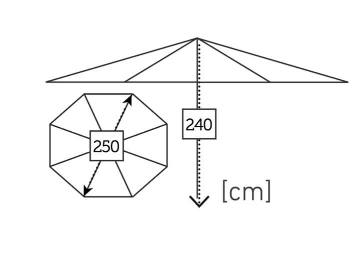Parasol rond ø250 ou ø300 blanc taupe ou gris -...