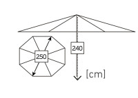 Parasol rond ø250 ou ø300 blanc taupe ou gris - Osor Garden Art